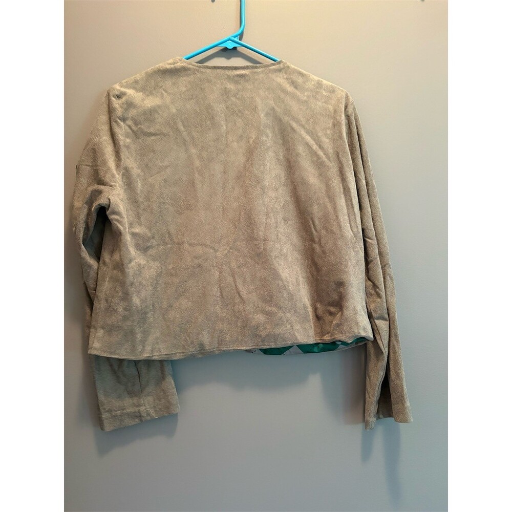 Harry Potter Slytherin Cropped Blazer Jacket Womens Gray Green Size M - Picture 4 of 10